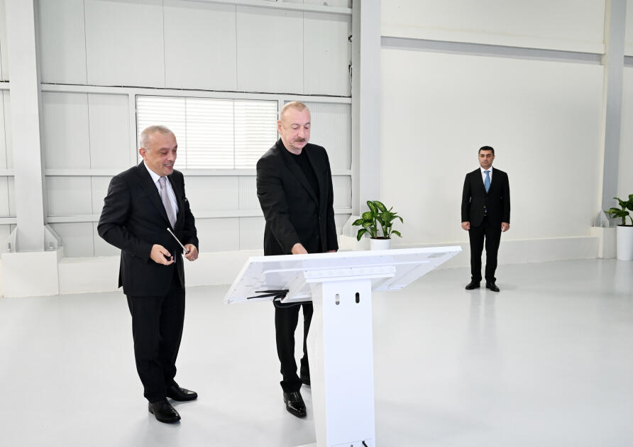 Prezident İlham Əliyev Yevlax şəhəri qumsüzgəc texnologiyalı sutəmizləyici qurğunun açılışında iştirak edib
