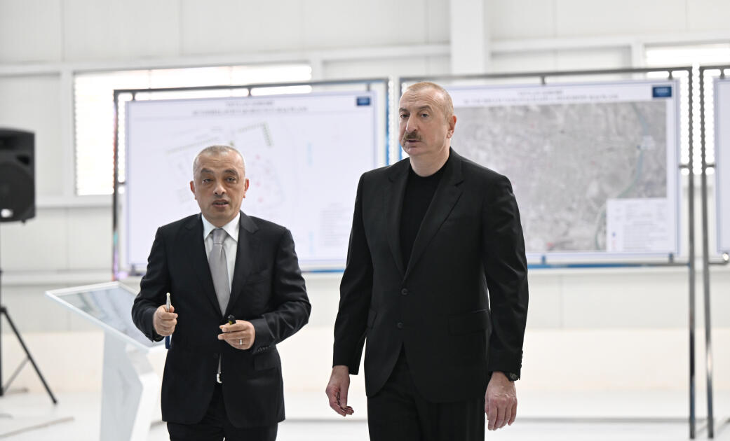 Prezident İlham Əliyev Yevlax şəhəri qumsüzgəc texnologiyalı sutəmizləyici qurğunun açılışında iştirak edib