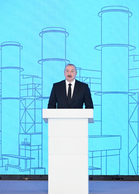 Президент Ильхам Алиев принял участие в церемонии открытия электростанции «8 Ноября» в Мингячевире