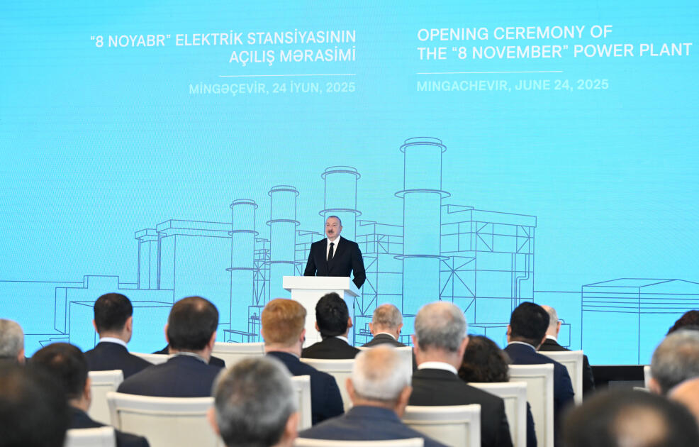 Prezident İlham Əliyev Mingəçevirdə “8 Noyabr” Elektrik Stansiyasının açılış mərasimində iştirak edib