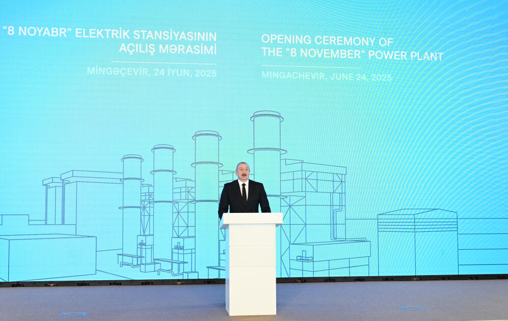Prezident İlham Əliyev Mingəçevirdə “8 Noyabr” Elektrik Stansiyasının açılış mərasimində iştirak edib
