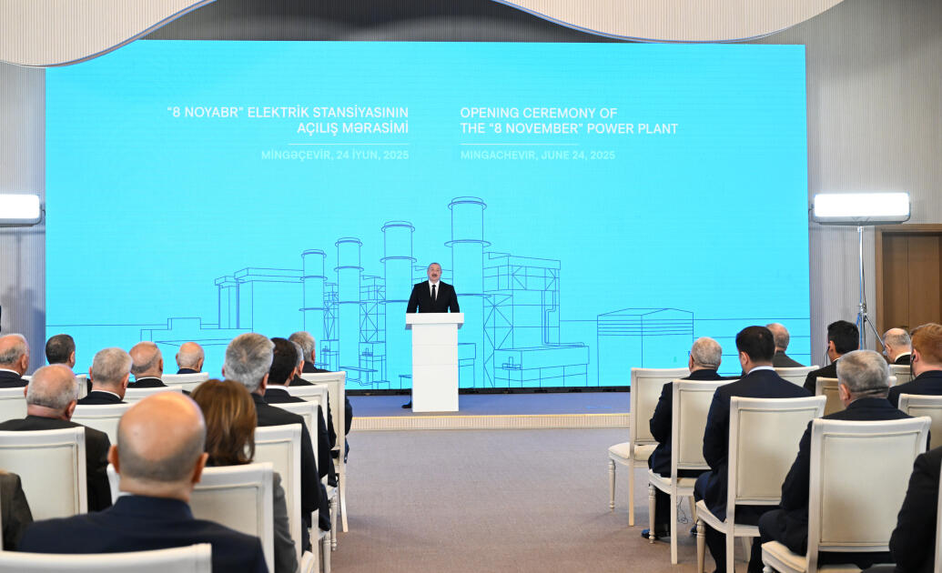 Prezident İlham Əliyev Mingəçevirdə “8 Noyabr” Elektrik Stansiyasının açılış mərasimində iştirak edib