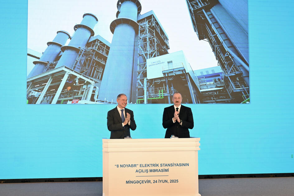 Prezident İlham Əliyev Mingəçevirdə “8 Noyabr” Elektrik Stansiyasının açılış mərasimində iştirak edib