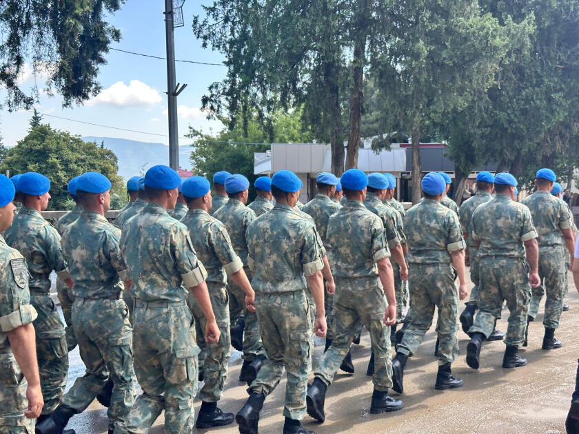 В Ханкенди организовано шествие военнослужащих по случаю Дня Вооруженных сил