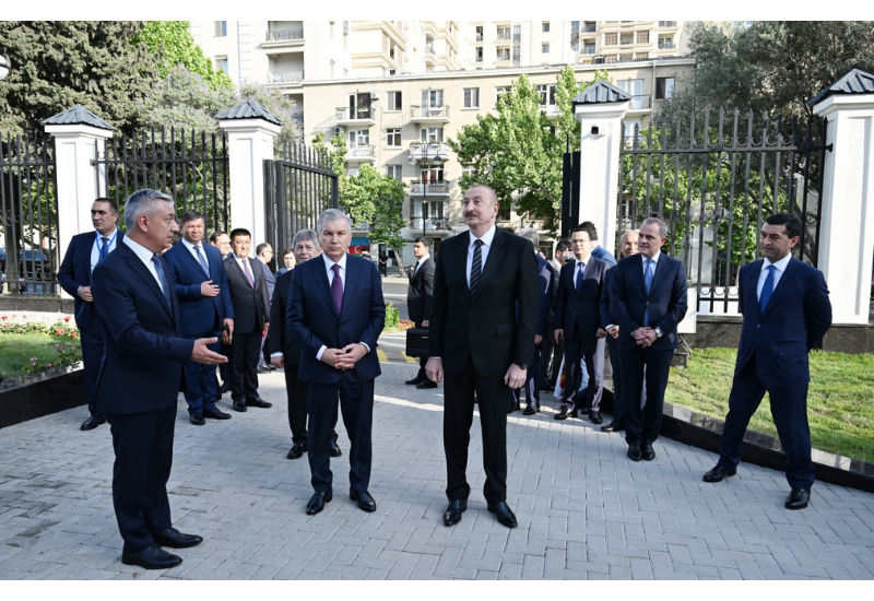 Президент Ильхам Алиев и Президент Шавкат Мирзиёев приняли участие в открытии нового здания посольства Узбекистана в Азербайджане