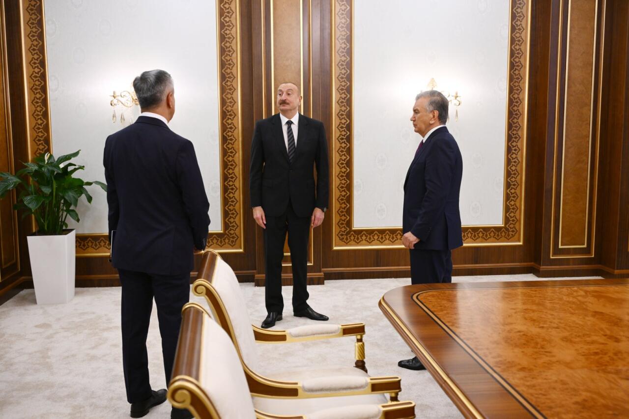 Президент Ильхам Алиев и Президент Шавкат Мирзиёев приняли участие в открытии нового здания посольства Узбекистана в Азербайджане
