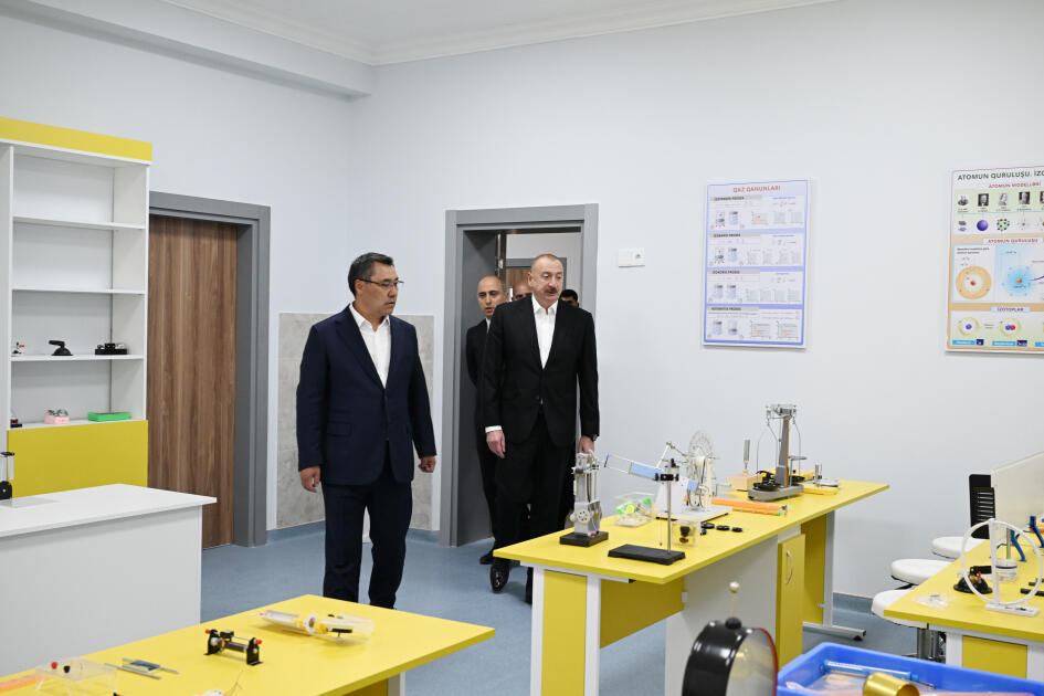 Prezident İlham Əliyev və Prezident Sadır Japarov Ağdam rayonunun Xıdırlı kəndinin 1-ci mərhələsinin açılışında iştirak ediblər