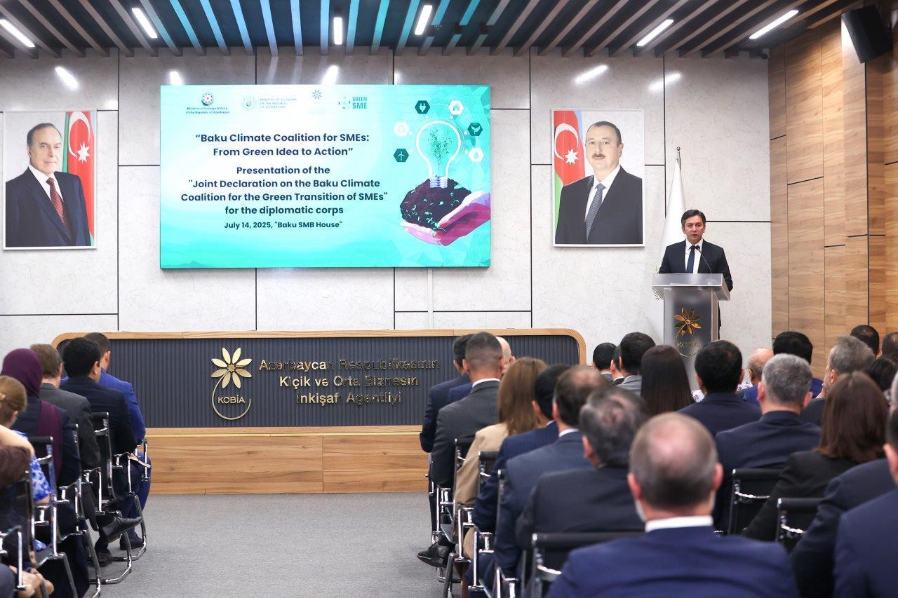 Azərbaycandakı diplomatik korpusun nümayəndələri üçün “KOB-ların yaşıl keçidi üçün Bakı İqlim Koalisiyası üzrə Birgə Bəyannamə”yə dair təqdimat keçirilib
