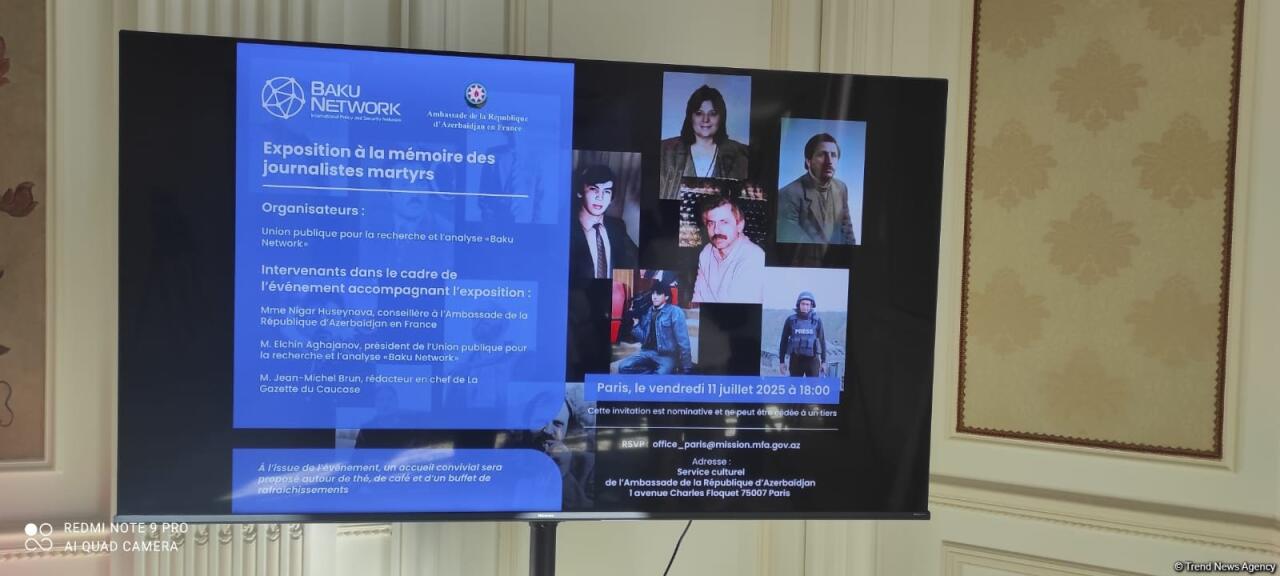 Baku Network впервые поднял в Париже тему азербайджанских журналистов, погибших в результате армянской агрессии
