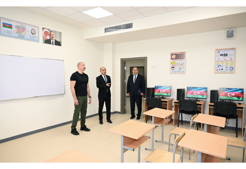 Президент Ильхам Алиев принял участие в открытии здания Агдамской городской полной средней школы номер 1