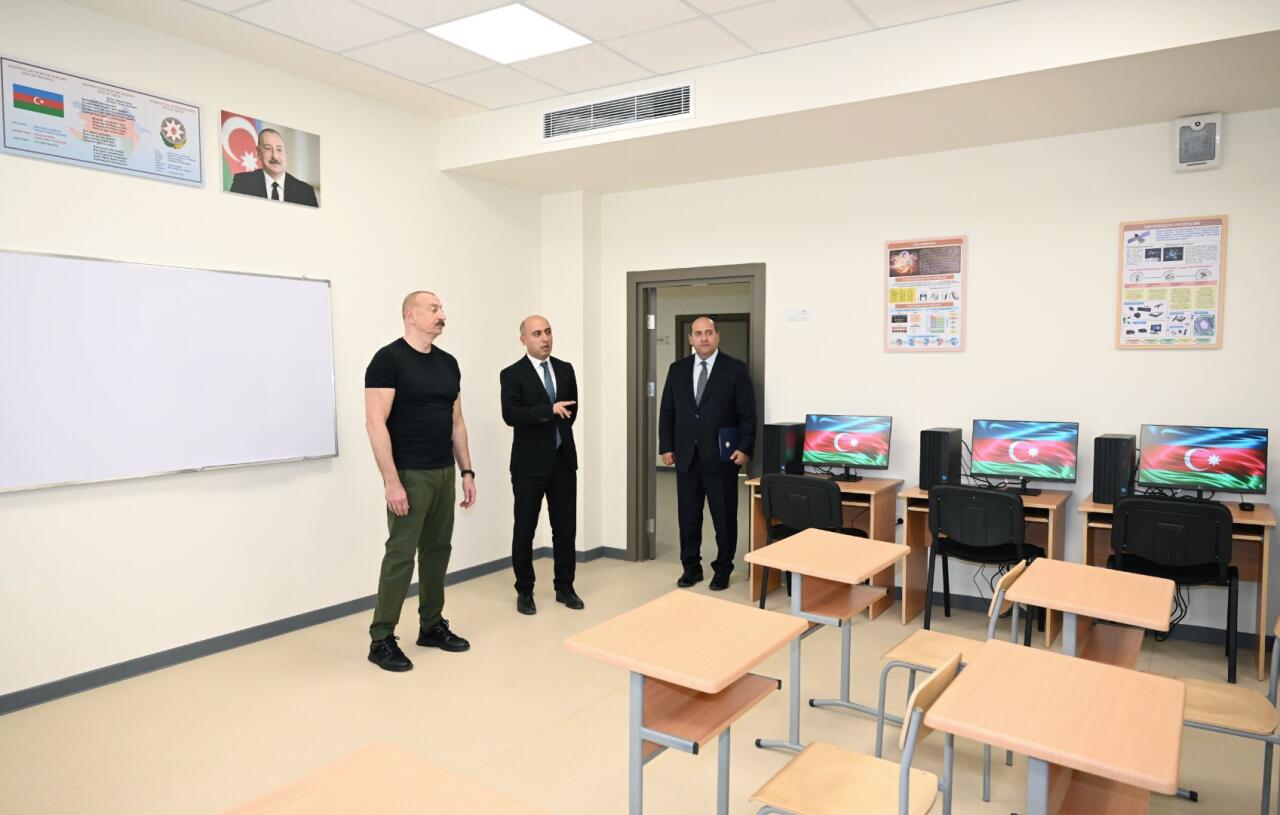 Президент Ильхам Алиев принял участие в открытии здания Агдамской городской полной средней школы номер 1