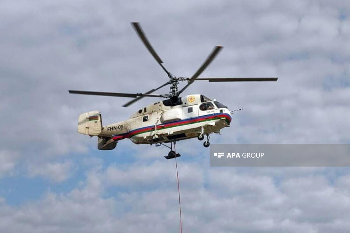 Вертолеты привлечены к тушению пожара в Агдере