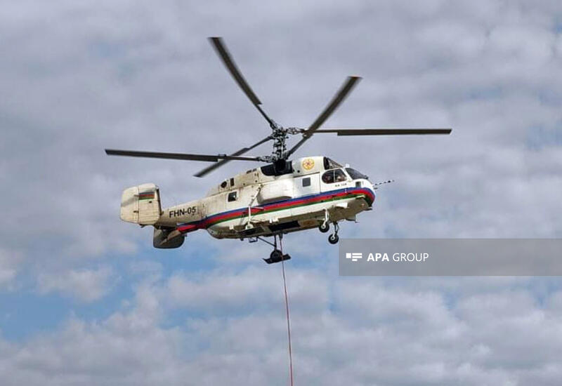 Вертолеты привлечены к тушению пожара в Агдере
