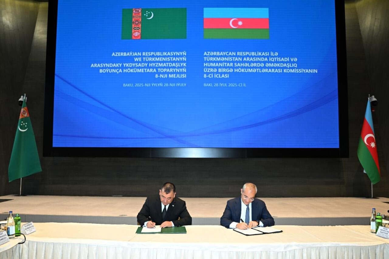 Türkmənistanla Birgə Hökumətlərarası Komissiyanın iclası keçirilib