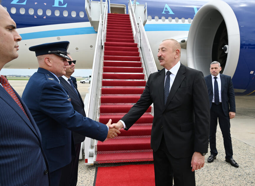 Президент Азербайджана Ильхам Алиев прибыл с рабочим визитом в США