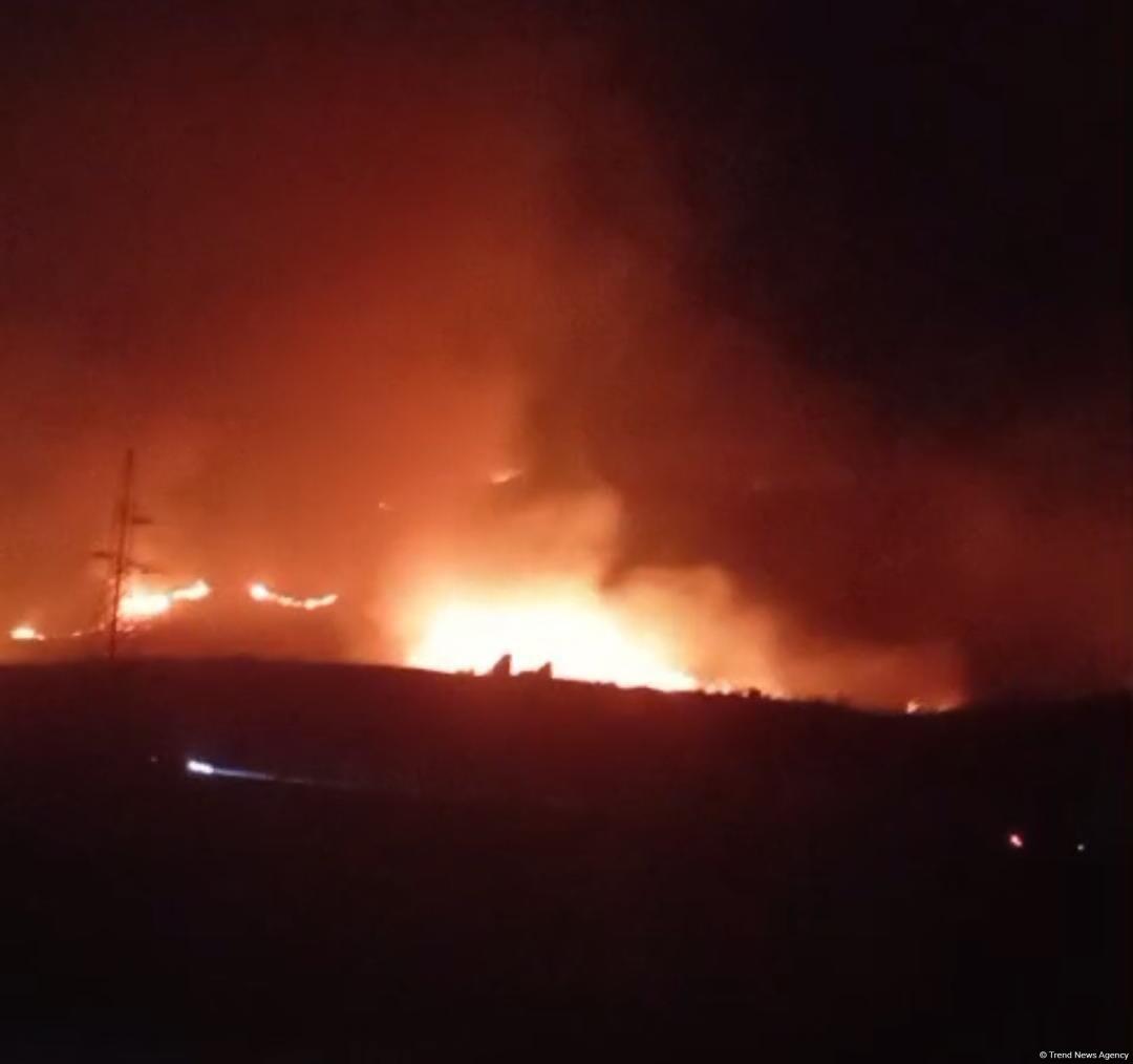 Пожар начался в лесном массиве в поселке Суговушан