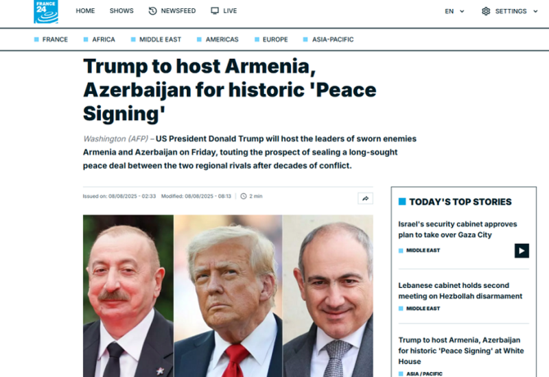 Azərbaycan Prezidenti İlham Əliyevin Ermənistanın baş naziri ilə Vaşinqtonda keçirəcəyi görüş dünyanın ən nüfuzlu mediasında