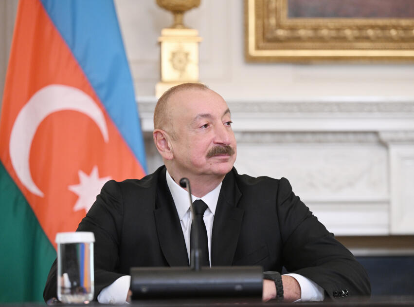 Президент Ильхам Алиев в Белом доме выступил с заявлением для прессы