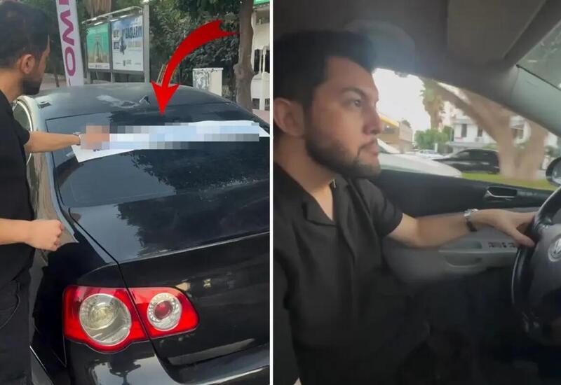 Boşanan kişinin avtomobilinə yazdığı sözlər gündəm oldu