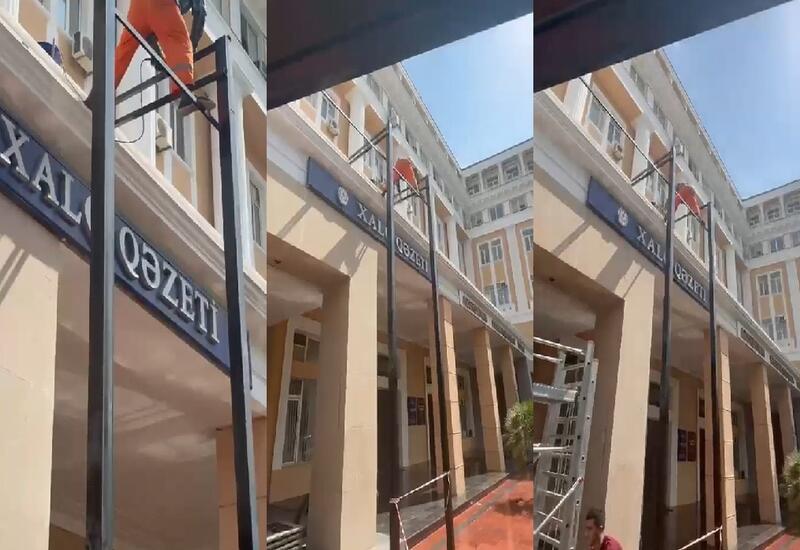 Bakıda memarlıq abidəsində icazəsiz quraşdırılan metal konstruksiyalar sökülür