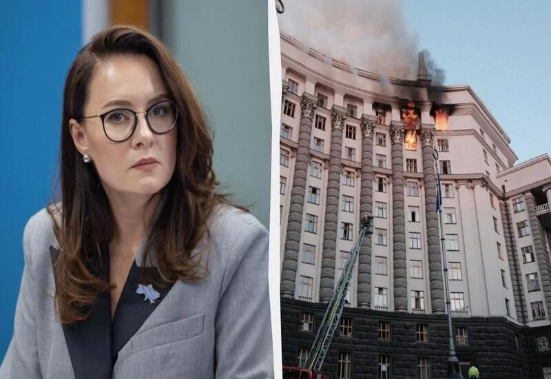 Здание Кабмина Украины пострадало в результате атаки ВС РФ