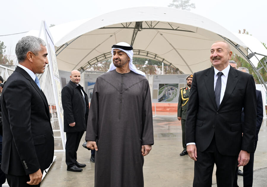 Prezident İlham Əliyev və Prezident Şeyx Məhəmməd bin Zayed Al Nəhyan Yeni Şuşa məscidində tikinti işlərinin gedişi ilə tanış olublar