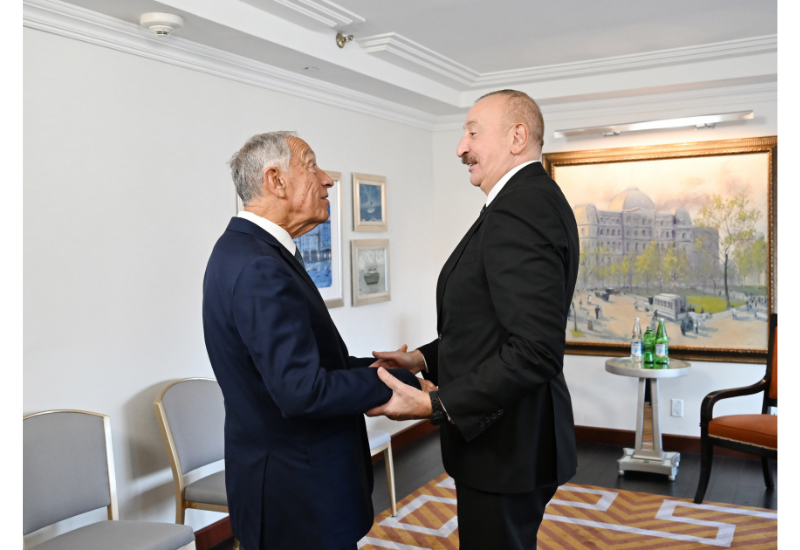 Azərbaycan Prezidenti İlham Əliyev Nyu-Yorkda Portuqaliya Prezidenti ilə görüşüb