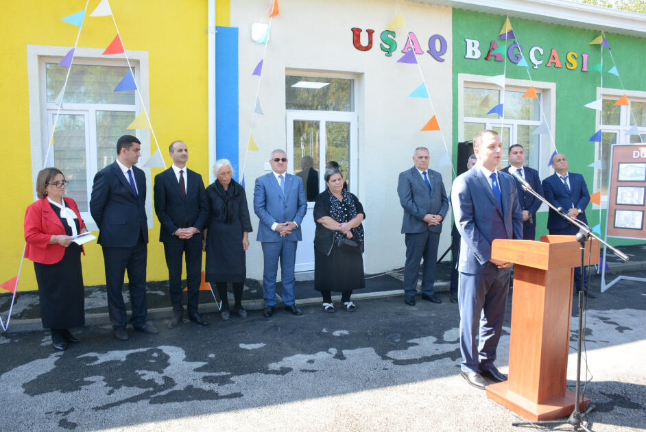 Tərtərdə Heydər Əliyev Fondunun təşəbbüsü ilə təmir olunan uşaq bağçası istifadəyə verilib