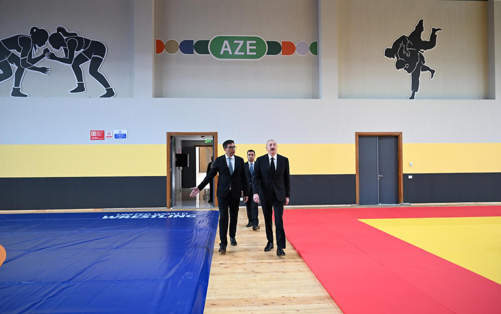 Prezident İlham Əliyev Yevlax Olimpiya İdman Kompleksinin açılışında iştirak edib