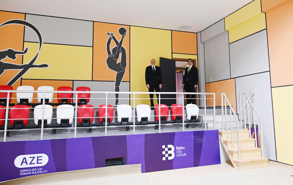 Prezident İlham Əliyev Yevlax Olimpiya İdman Kompleksinin açılışında iştirak edib