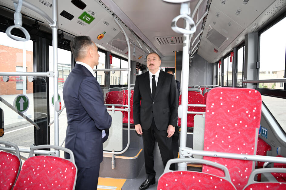 Prezident İlham Əliyev “BakuBus” MMC-nin Gəncə Avtoparkının açılışında iştirak edib