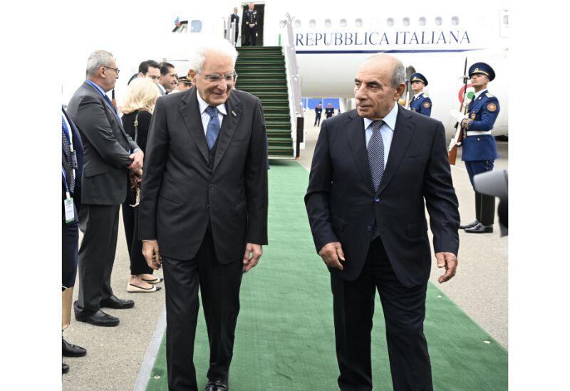 İtaliya Prezidenti Sercio Mattarella Azərbaycana rəsmi səfərə gəlib