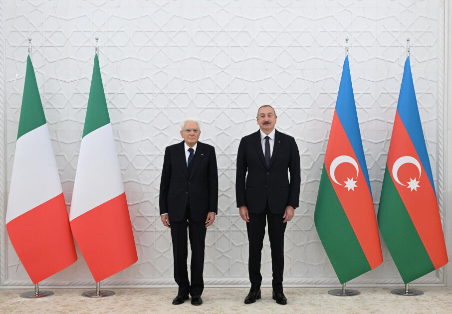 İtaliya Prezidenti Sercio Mattarellanın Bakıda rəsmi qarşılanma mərasimi olub