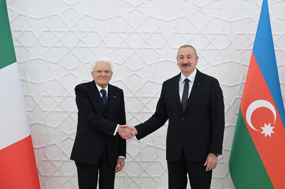 İtaliya Prezidenti Sercio Mattarellanın Bakıda rəsmi qarşılanma mərasimi olub