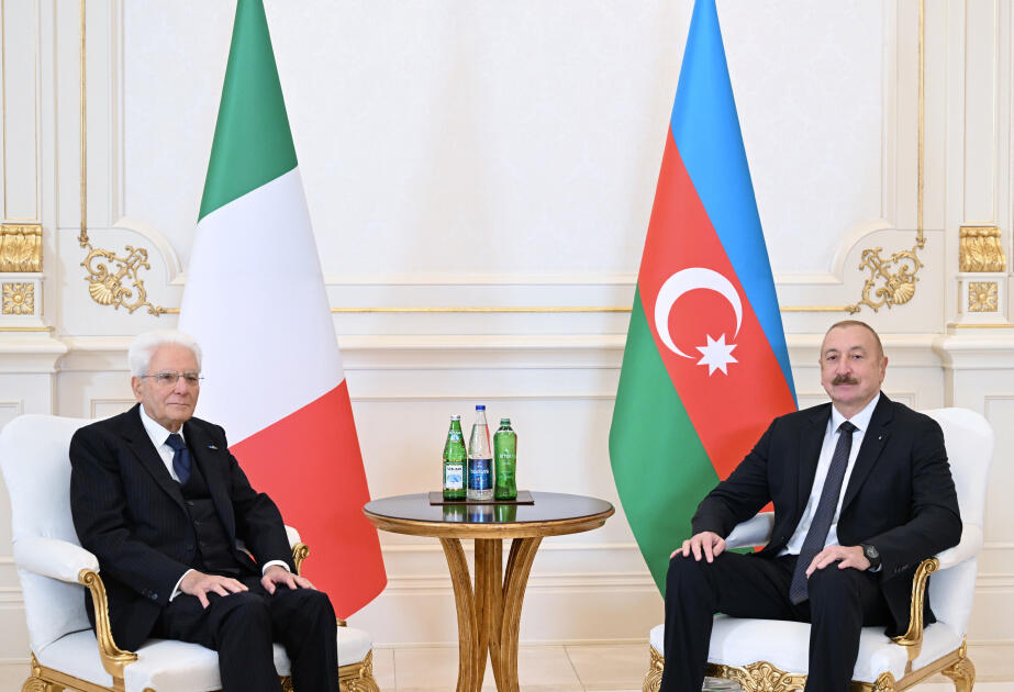 Prezident İlham Əliyevin İtaliya Prezidenti Sercio Mattarella ilə təkbətək görüşü keçirilib