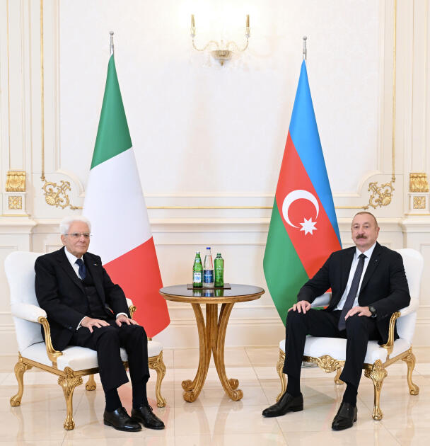 Prezident İlham Əliyevin İtaliya Prezidenti Sercio Mattarella ilə təkbətək görüşü keçirilib