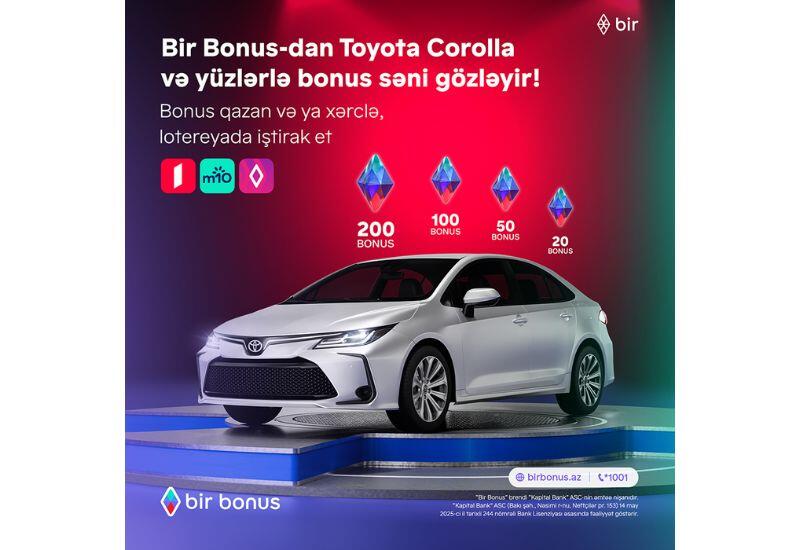 Bir Bonus дарит Toyota Corolla и сотни бонусов