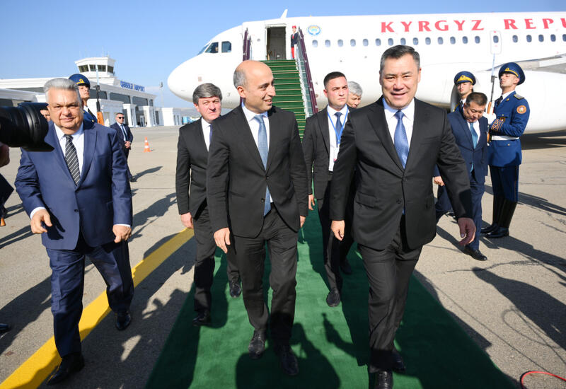 Qırğızıstan Prezidenti Sadır Japarov Azərbaycana səfərə gəlib