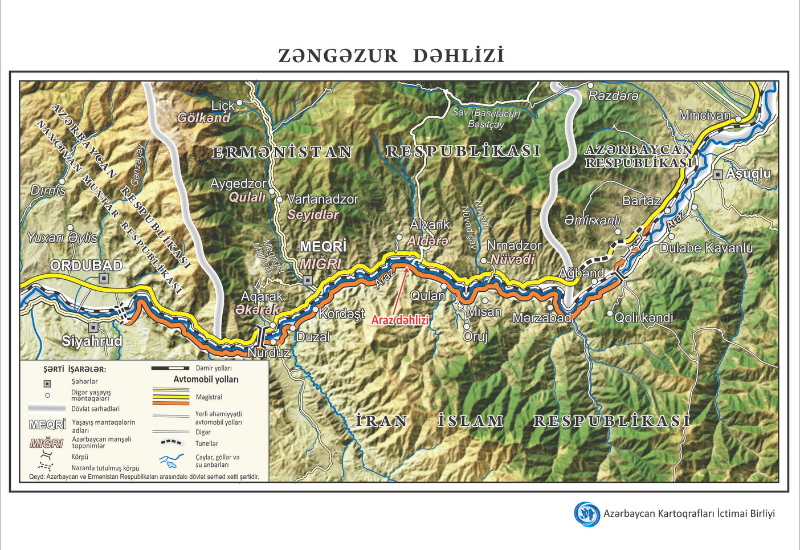 Составлена карта Зангезурского коридора