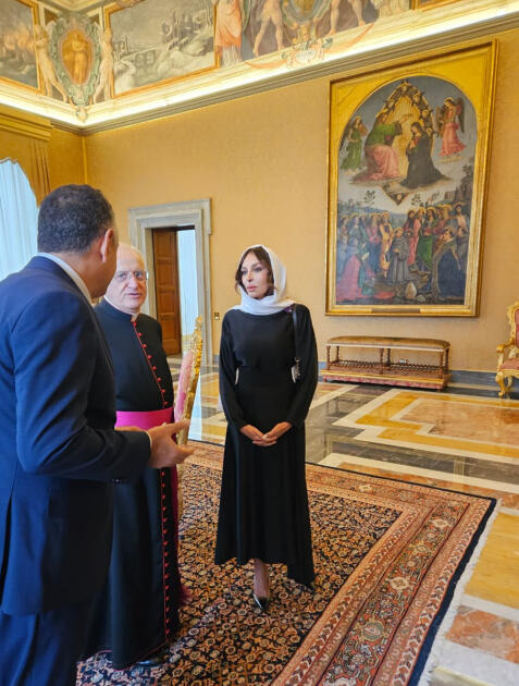 Birinci vitse-prezident Mehriban Əliyeva Roma Papası XIV Leo ilə görüşüb