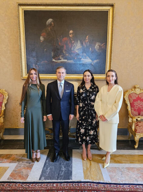 Birinci vitse-prezident Mehriban Əliyeva Roma Papası XIV Leo ilə görüşüb