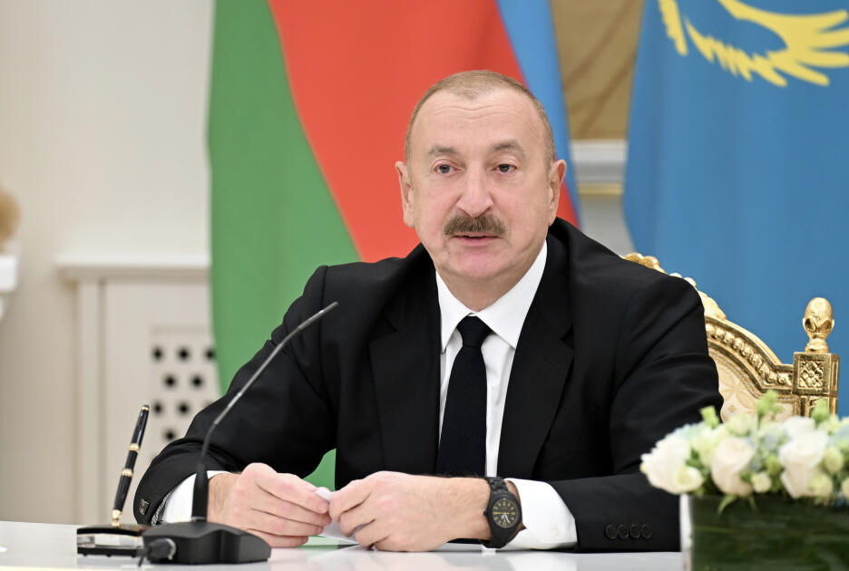 Президент Ильхам Алиев и Президент Касым-Жомарт Токаев выступили с заявлениями для прессы