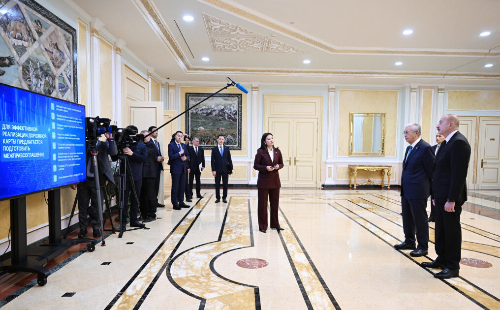 Astanada Prezident İlham Əliyevin və Qazaxıstan Prezidenti Kasım-Jomart Tokayevin iştirakı ilə “Orta dəhlizin inkişafı” birgə layihəsinin təqdimatı olub