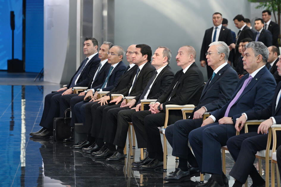 Prezident İlham Əliyev və Prezident Kasım-Jomart Tokayev Astanada “Alem.ai” Beynəlxalq Süni İntellekt Mərkəzində olublar