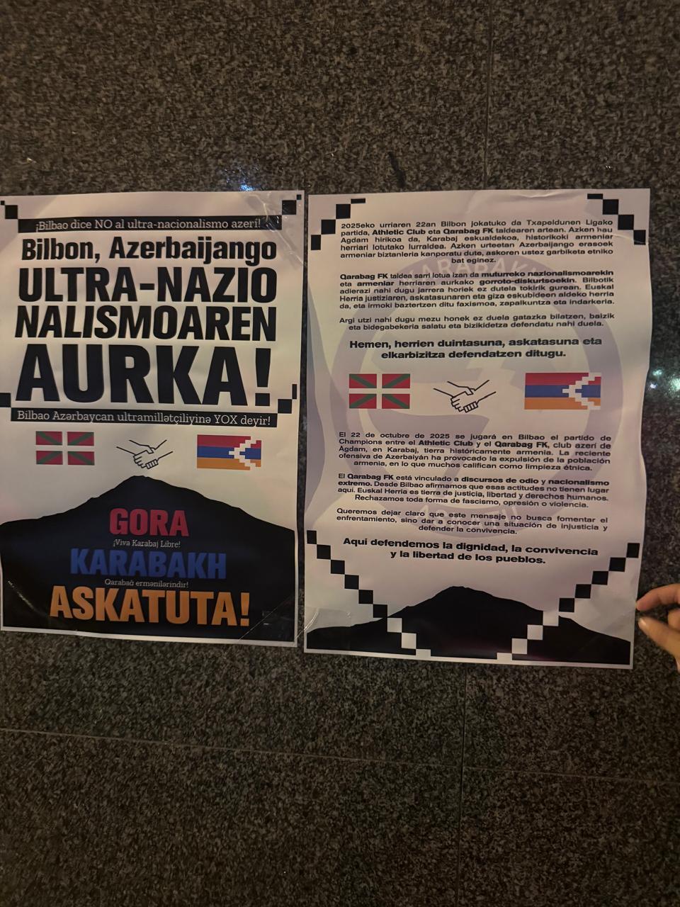 Провокация против "Карабаха" в Бильбао перед матчем ЛЧ