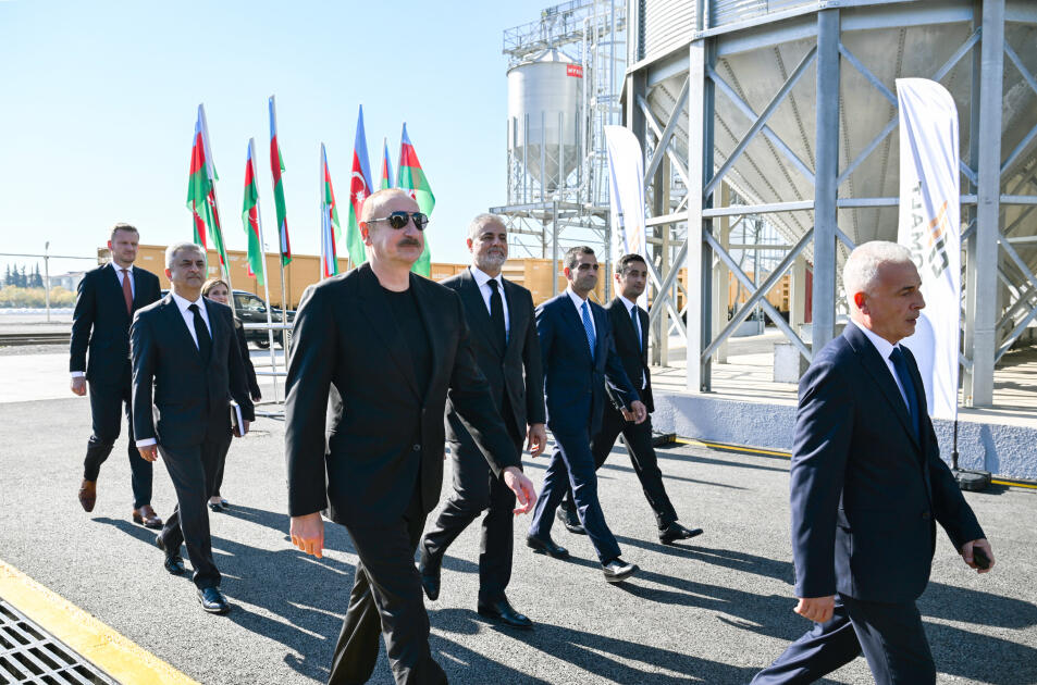 Prezident İlham Əliyev İmişlidə “Promalt” MMC-nin arpa emalı müəssisəsinin açılışında iştirak edib