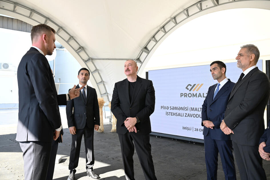 Prezident İlham Əliyev İmişlidə “Promalt” MMC-nin arpa emalı müəssisəsinin açılışında iştirak edib