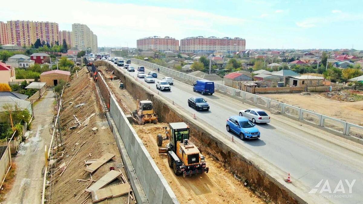 Как продвигаются строительные работы у нового моста в Сумгайыте?