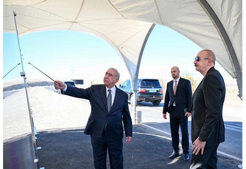 Prezident İlham Əliyev Cəbrayıl rayonunda “Şəfəq” Günəş Elektrik Stansiyasına gedən avtomobil yolunun açılışında iştirak edib
