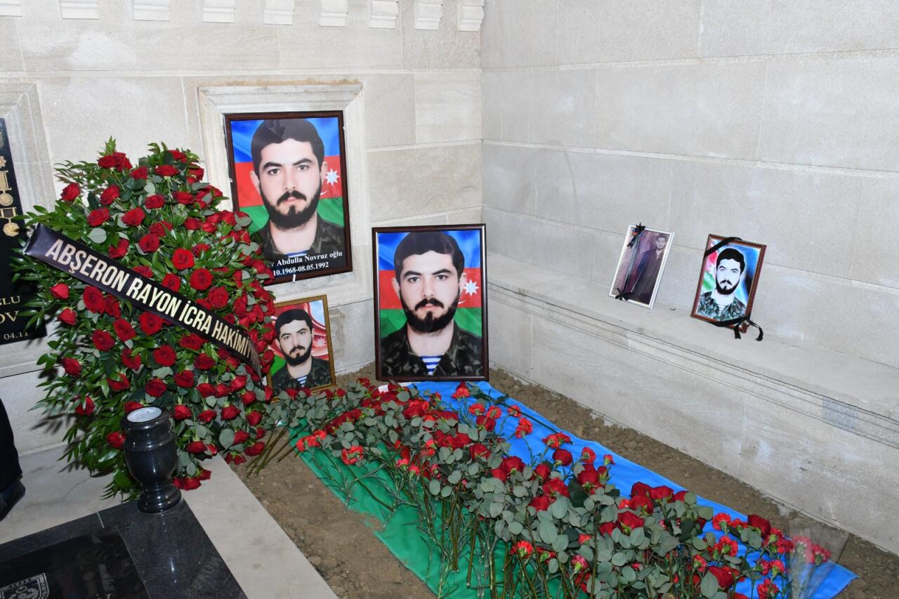 Birinci Qarabağ Müharibəsi şəhidi Abdulla Quliyevin Saray Şəhidlər Xiyabanında dəfn mərasimi keçirilib